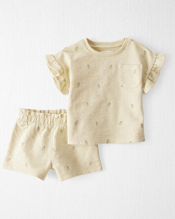 Baby Girl 2-Piece Pineapple-Print Set Made With Organic Cotton, 