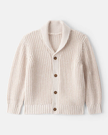 Boys Long-Sleeve Cardigan Sweater - Ivory, 