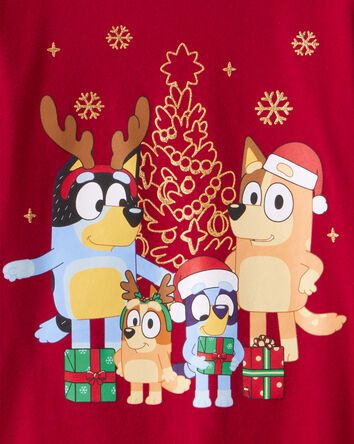 Girls Christmas Bluey™ Long-Sleeve Graphic Tee - Red, 