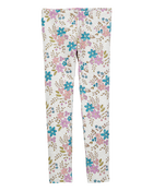 Girls Floral Stretch Leggings - Multi, image 3 of 5 slides