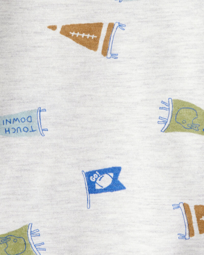 Baby Boy Football Print Long-Sleeve Fashion Bodysuit - Grey, image 2 of 3 slides