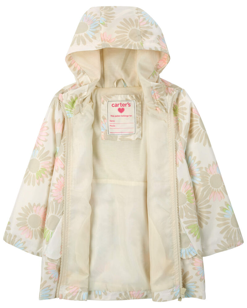 Toddler Floral Rain Jacket, image 2 of 3 slides
