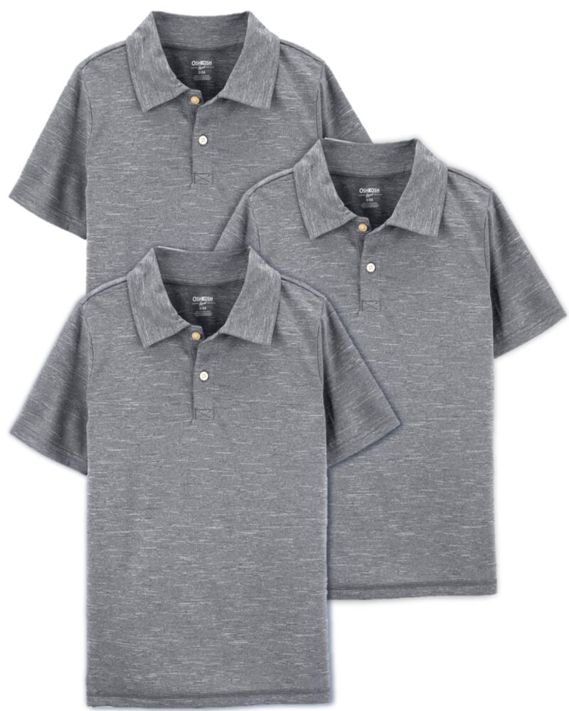 Toddler 3-Pack Active Mesh Uniform Polos in Moisture Wicking BeCool™ Fabric, image 1 of 3 slides