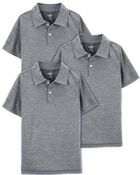 Toddler 3-Pack Active Mesh Uniform Polos in Moisture Wicking BeCool™ Fabric, image 1 of 3 slides