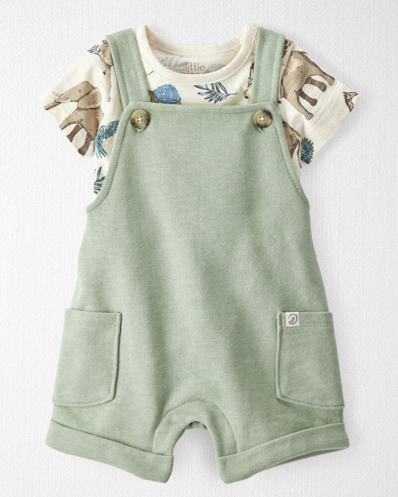Baby 2-Piece Organic Cotton Shortall Set, image 1 of 6 slides