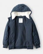 Boys Long-Sleeve Midweight Quilted Bomber Jacket - Navy, image 2 of 3 slides