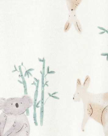 Baby Kangaroo 2-Way Zip Cotton Sleep & Play Pajamas - Ivory, 