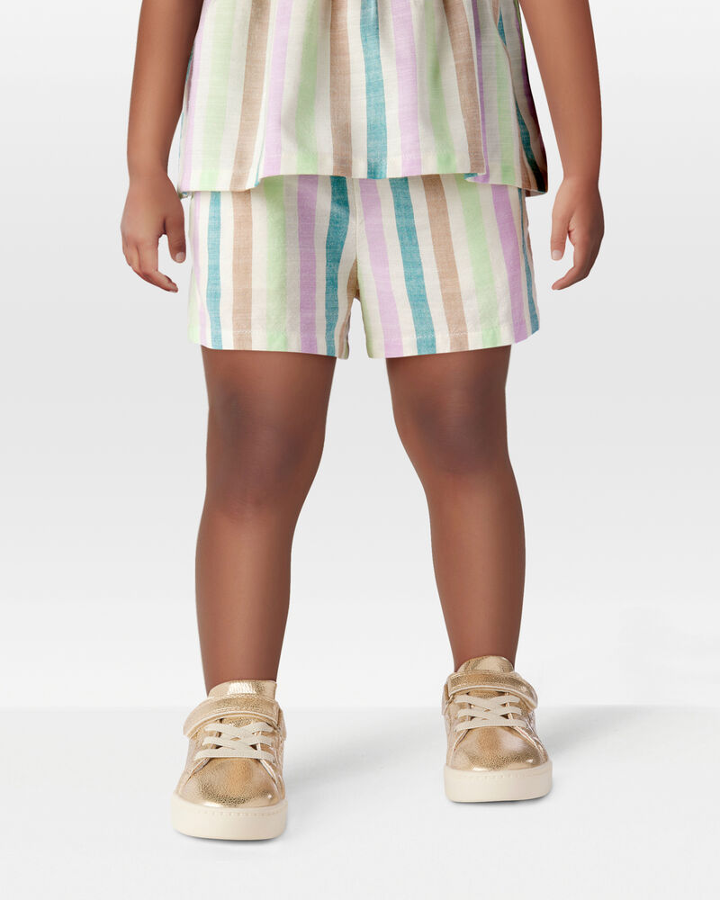Toddler Striped Pull-On Linen Look-Alike Shorts, image 2 of 6 slides