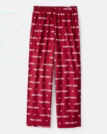 Adult Merry & Bright Holiday Print Pajama Pants - Red, 