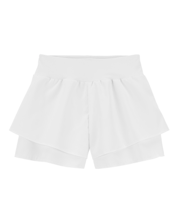 Kid Flowy Layered Flip Short - White, 