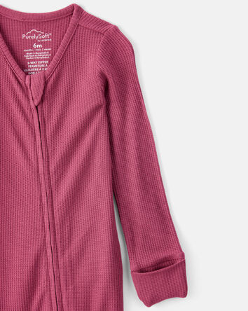 Baby Girl PurelySoft Long-Sleeve Sleep & Play - Burgundy, 