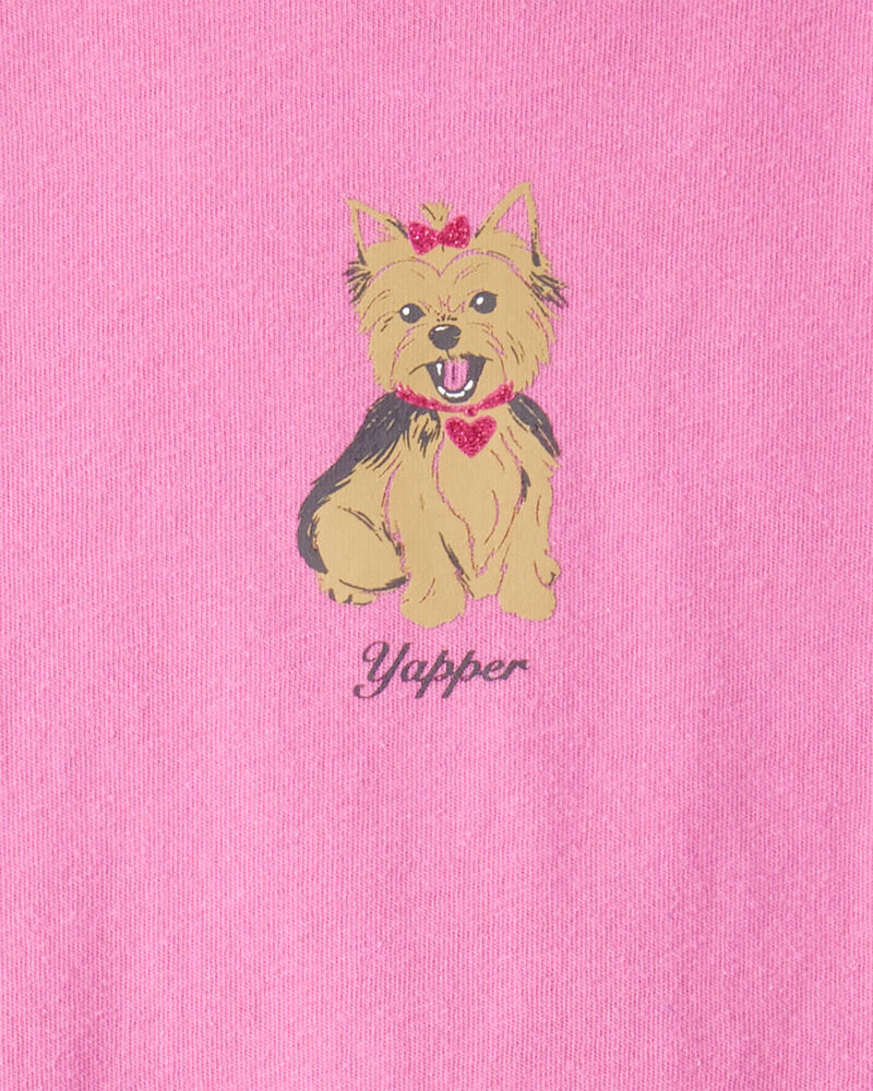 Girls Dog Long-Sleeve Graphic Tee - Pink, image 2 of 3 slides