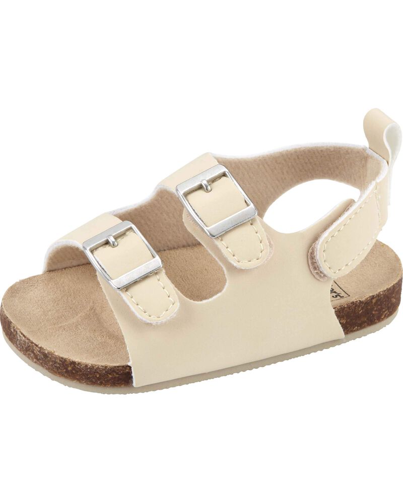 Baby Buckle Faux Cork Sandals, image 6 of 6 slides
