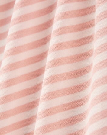 Baby 2-Piece Striped Swaddle Cap and Blanket Set - Pink, 
