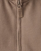 Baby Boy Bear Long-Sleeve Jumpsuit - Brown, image 2 of 3 slides
