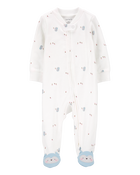 Baby Girl Owl 2-Way Zip Cotton Sleep & Play Pajamas, image 1 of 3 slides