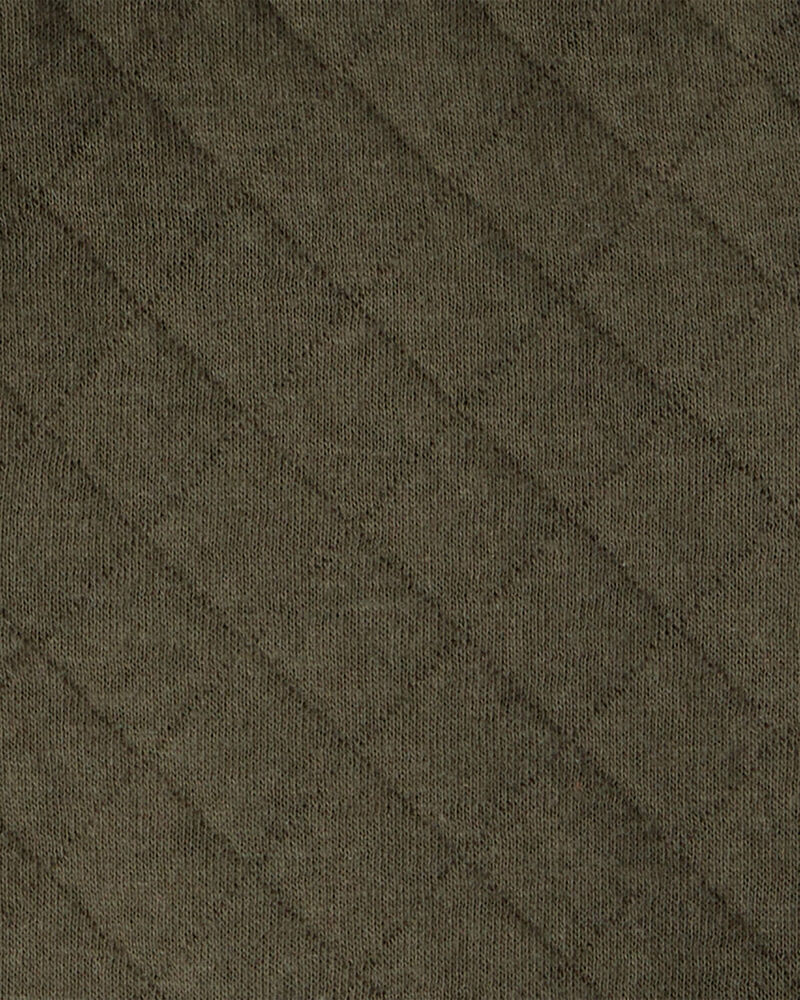 Baby Quilted Snap-Up Hoodie - Olive, image 2 of 3 slides