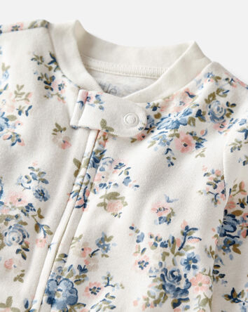 Baby Organic Cotton Floral-Print Sleep & Play Pajamas, 