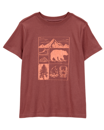 Kid Scenic Mountain Short-Sleeve Graphic Tee - Brown, 