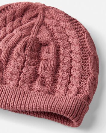 Baby Organic Cotton Cable Knit Cap, 