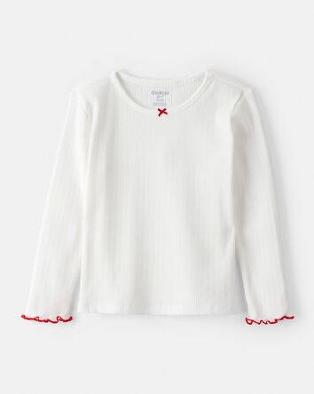 Toddler Girl Ruffle Long-Sleeve Top - White, 