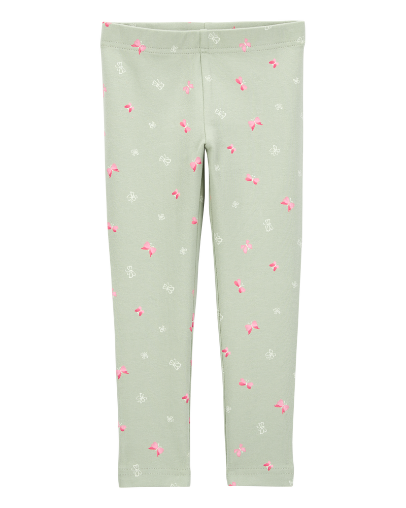 Toddler Girl Floral Stretch Leggings - Green, image 3 of 7 slides