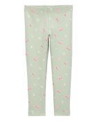 Toddler Girl Floral Stretch Leggings - Green, image 3 of 7 slides