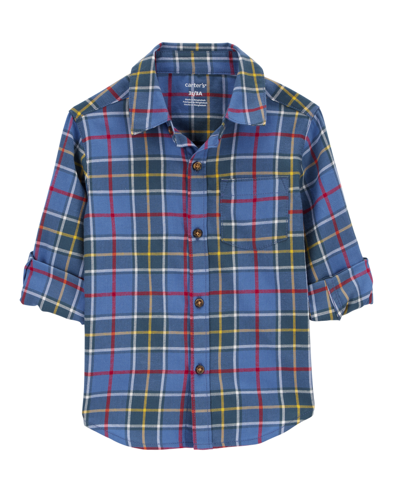 Toddler Plaid Button-Front Shirt, image 2 of 4 slides