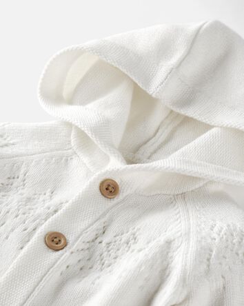 Baby Organic Cotton  Sweater Knit Pointelle Jumpsuit, 