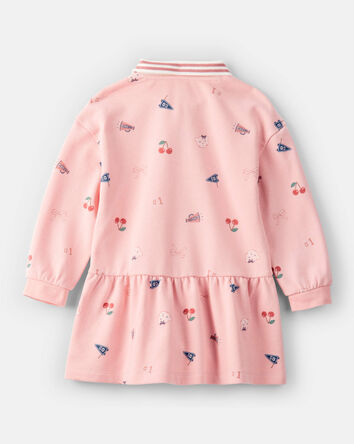 Toddler Girl French Terry Long-Sleeve Dress - Pink, 