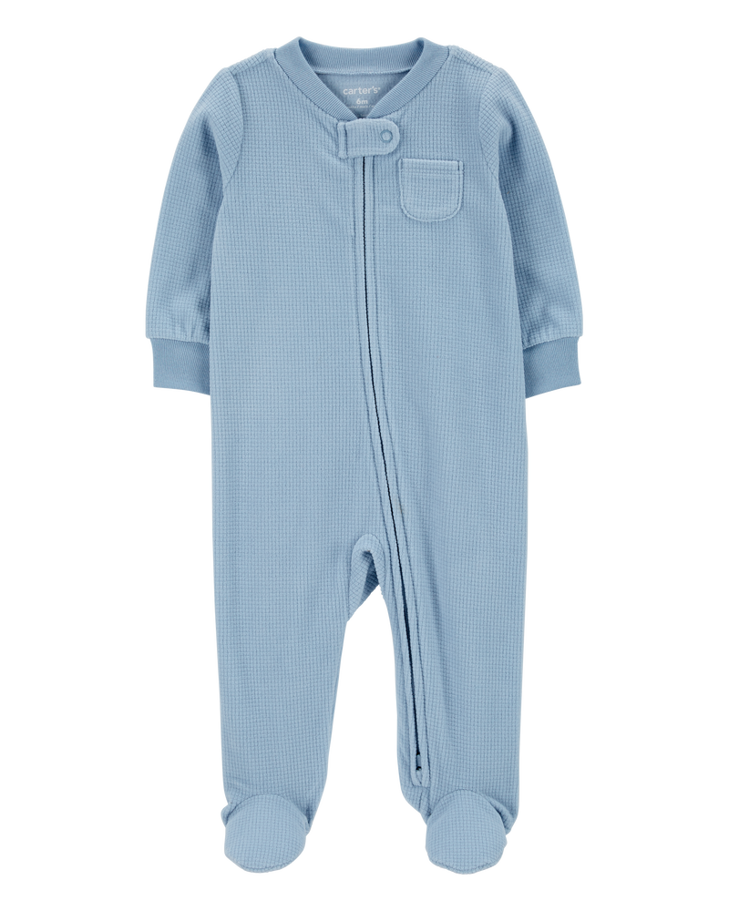 Baby 2-Pack Zip-Up Fleece Sleep & Play Pajamas, image 2 of 5 slides