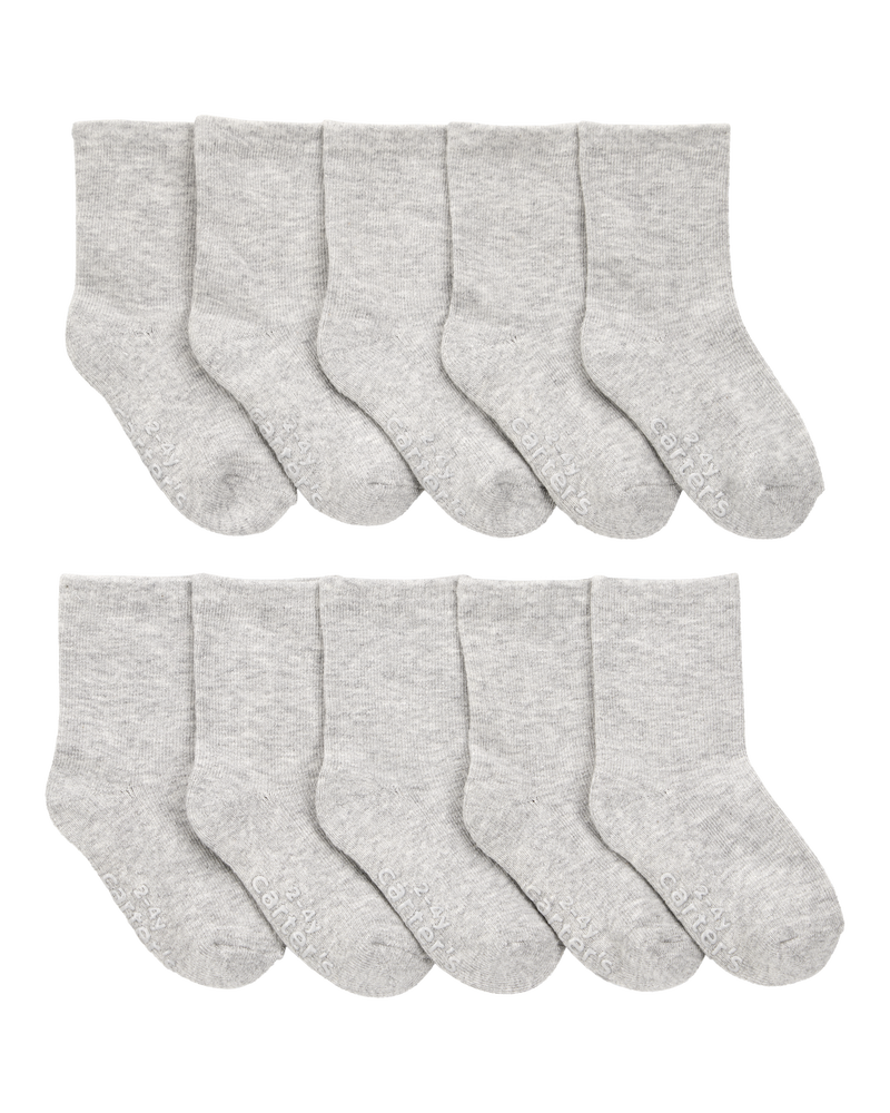 Toddler 10-Pack Crew Socks - Grey, image 1 of 2 slides