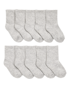 Toddler 10-Pack Crew Socks - Grey, image 1 of 2 slides
