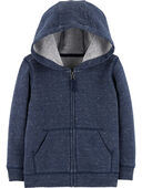Navy - Toddler Marled Zip-Up French Terry Hoodie