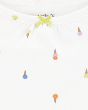 Baby 2-Piece Ice Cream Tank Bodysuit & Short Set, 