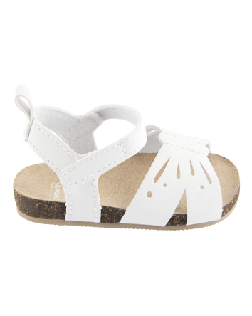 Baby Butterfly Faux Cork Sandals - White, 