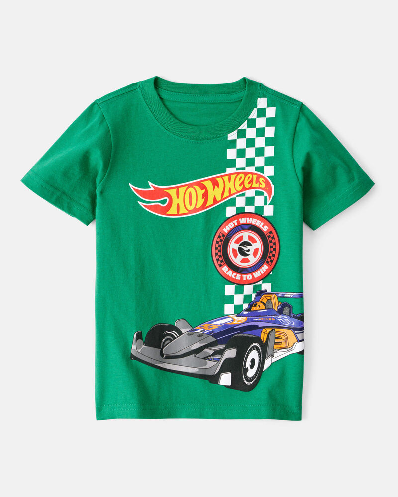 Toddler Hot Wheels Racecar Short-Sleeve Graphic Tee - Green, image 1 of 2 slides
