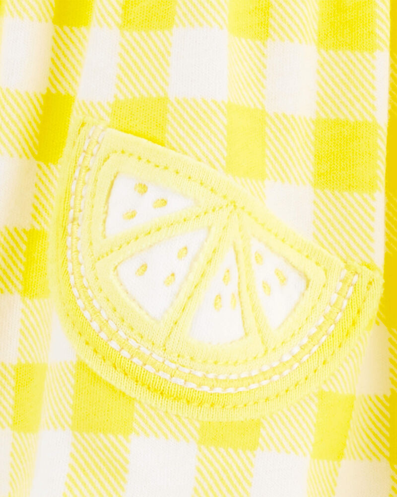 Baby Lemon Gingham Sunsuit, image 2 of 3 slides