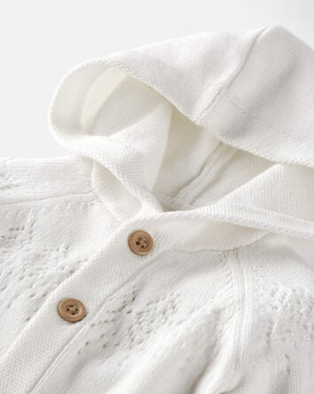 Baby Organic Cotton Sweater Knit Pointelle Jumpsuit, 