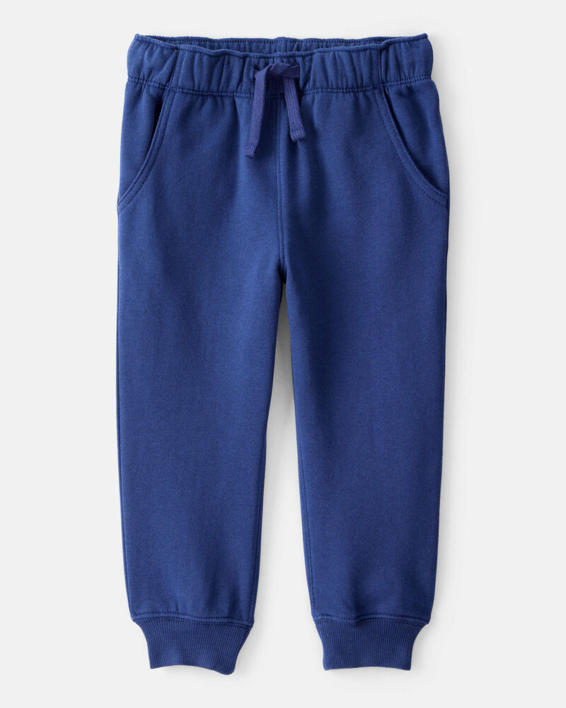 Toddler Boy Solid Fleece Cotton Jogger - Navy, image 1 of 4 slides