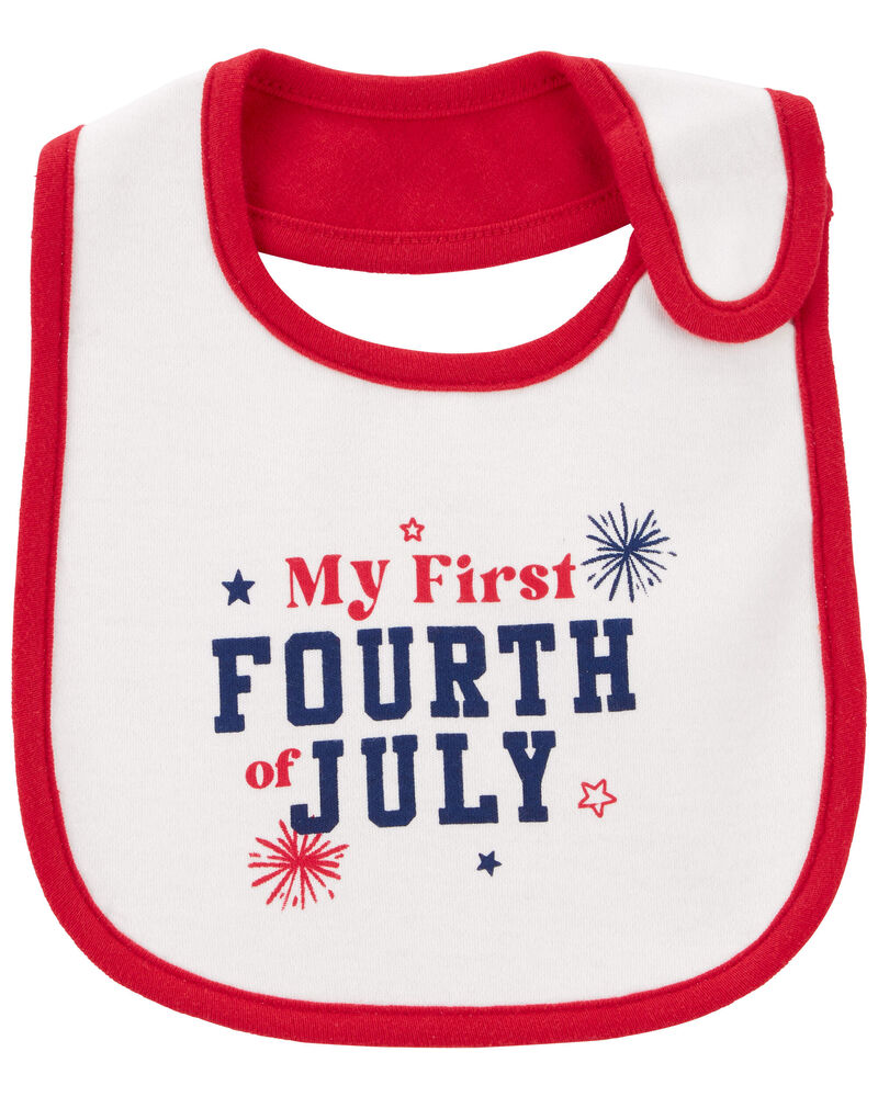 Baby 4th Of July Teething Bib, image 1 of 3 slides