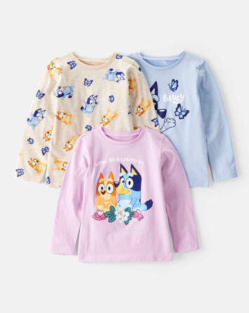 Toddler Girl 3-Pack Bluey™ Long-Sleeve Graphic Tees, 