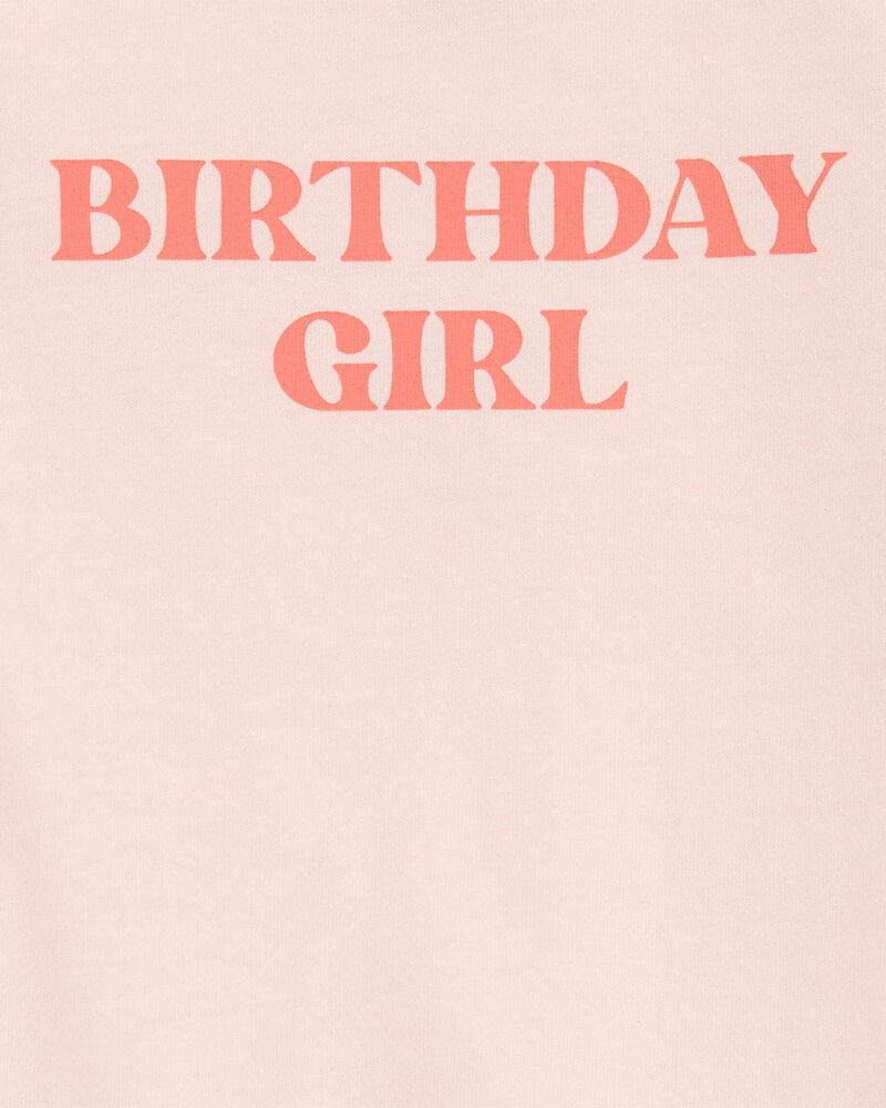 Baby Birthday Girl Short-Sleeve Bodysuit - Pink, image 2 of 3 slides