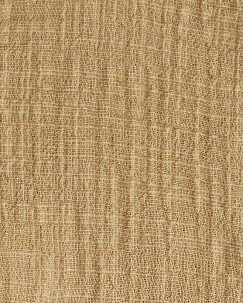 Baby Organic Cotton Textured Gauze Overalls in Light Maple, image 4 of 6 slides