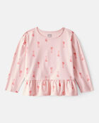 Toddler Girl Ballet Slippers Long-Sleeve Peplum Top - Pink, image 1 of 3 slides