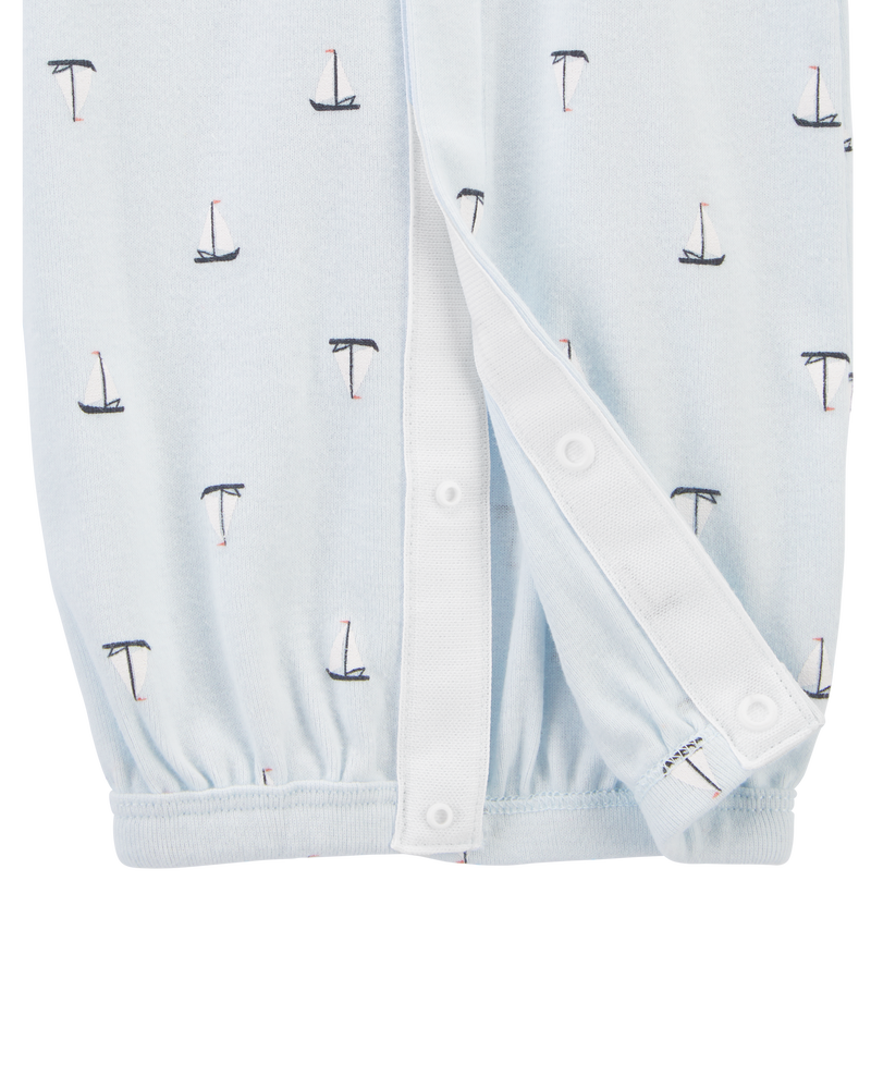 Baby Preemie Sailboat Sleeper Gown, image 4 of 5 slides