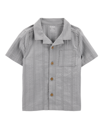 Toddler Seersucker Button-Down Shirt - Grey, 