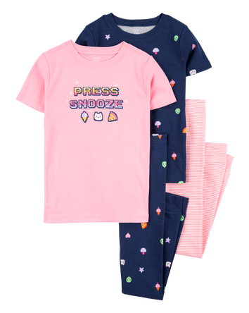 Kid 4-Piece Gamer Cotton Pajamas, 