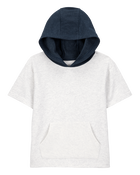 Kid Hooded French Terry Short-Sleeve Tee - Grey, image 1 of 3 slides