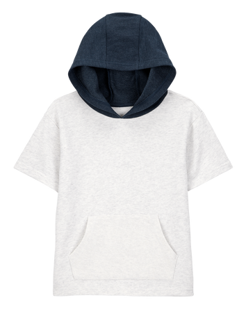 Kid Hooded French Terry Short-Sleeve Tee - Grey, 